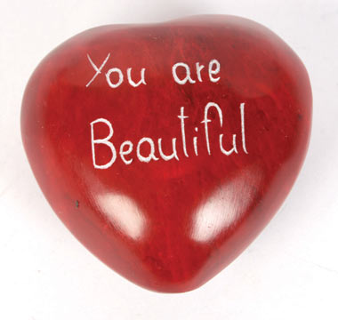 Palewa pebble red heart you are beautiful