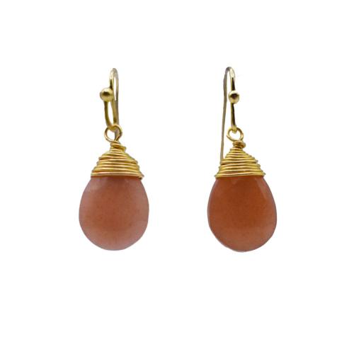 Earrings Pink Semi-Precious Stone