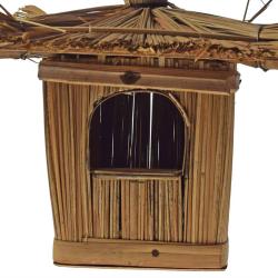 Cogon grass hanging bird house, square