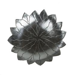 Coconut bowl silver colour lacquer inner, lotus design