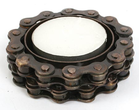 Tealight holder recycled bike chain, 7cm diameter