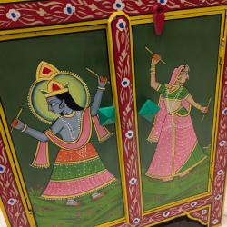 Hand Painted Wooden Cabinet With Drawer 50 x 71 x 37cm