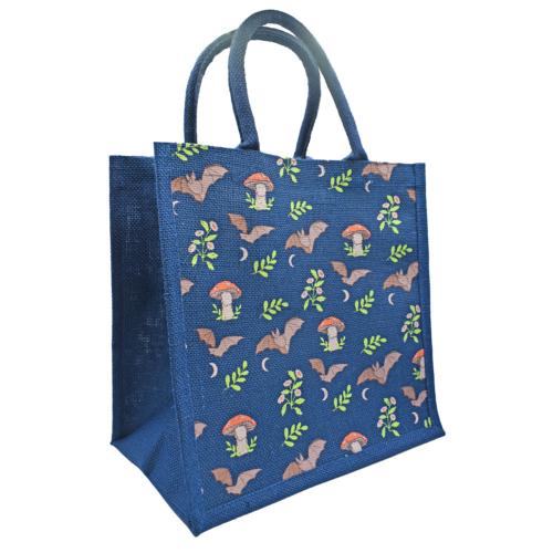 Jute shopping bag, Bats 30x30cm