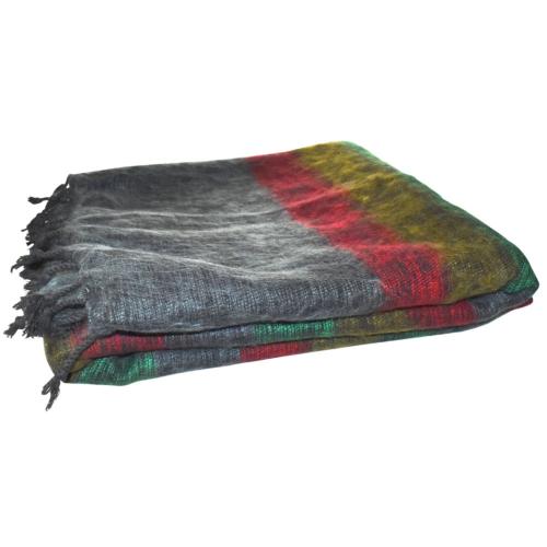Throw/blanket stripes, mixed textiles, 220 x 115cm, assorted colours