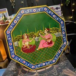 Hand Painted Wooden Chowki Floor Table 40 x 40 x 22cm