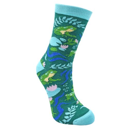 Bamboo Socks Frogs in Pond Shoe Size UK 7-11 Mens Fair Trade Eco