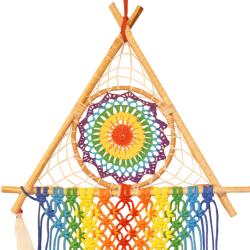 Dreamcatcher in Triangle Rainbow Colours 40cm diameter