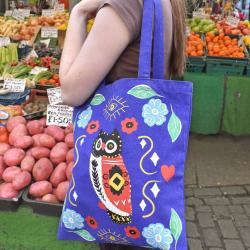 Tote Bag Recycled Cotton Owl 36 x 40cm