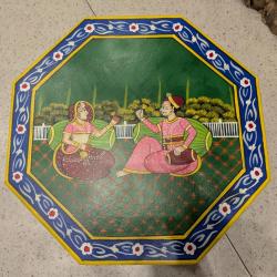 Hand Painted Wooden Chowki Floor Table 40 x 40 x 22cm