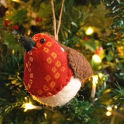 Hanging decoration, felt robin