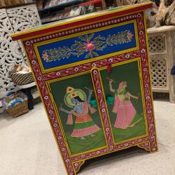 Hand Painted Wooden Cabinet With Drawer 50 x 71 x 37cm