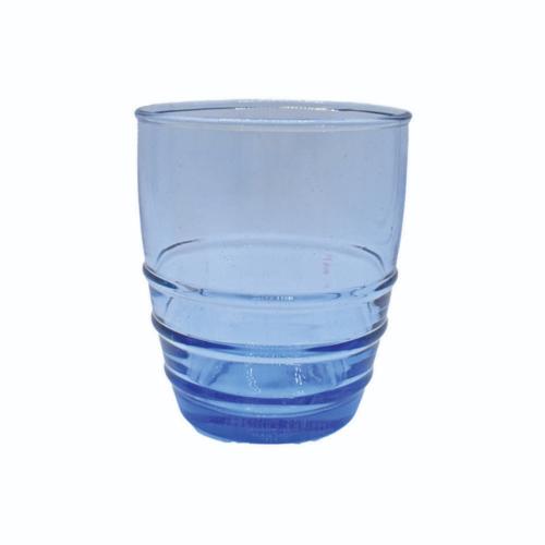 Single Tumbler Recycled Glass Blue Tinted, 9.4cm height