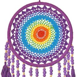 Dreamcatcher Purple with Rainbow Coloured Centre 34cm diameter