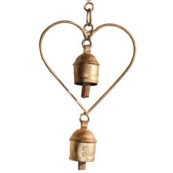 Chime 2 hearts, recycled metal