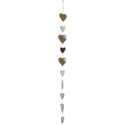 Hanging Mobile, Recycled Glass, 6cm & 4cm Hearts, 70cm length