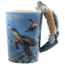 Ceramic Mug with Turtle Shaped Handle