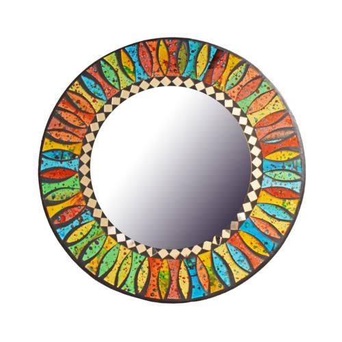 Mirror Multicoloured Recycled Glass Mosaic 30cm