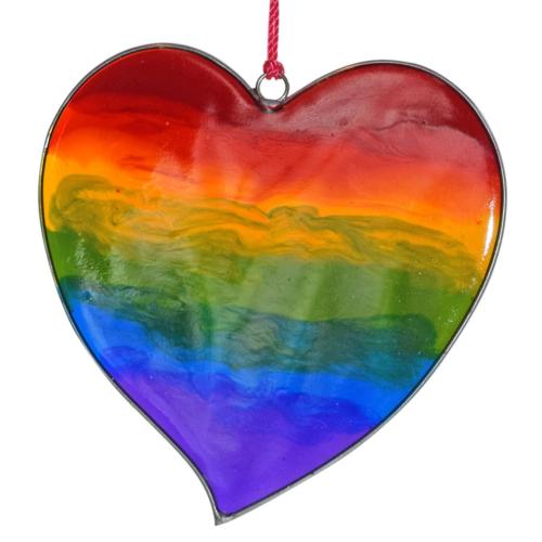 Suncatcher Rainbow Heart, 8.5 x 7.5cm