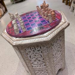 Luxury African stone handmade chess set Fair Trade round board 30cm