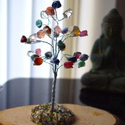 Crystal Tree Mixed Gemstones 14cm