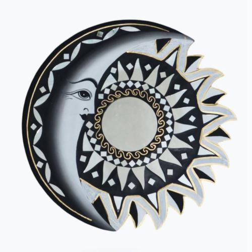 Mirror Sun and Moon Silver 40cm diameter