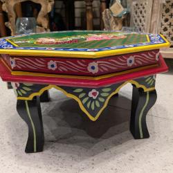 Hand Painted Wooden Chowki Floor Table 40 x 40 x 22cm