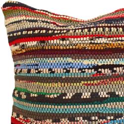Chindi rag cushion cover recycled cotton dark colour mix 40x40cm