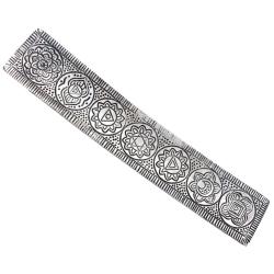 Incense holder, recycled aluminium 7 chakras 25 x 4.5cm