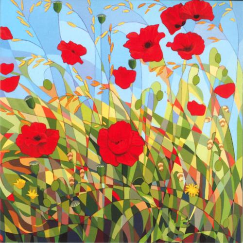 Greetings card "Poppies" 16x16cm