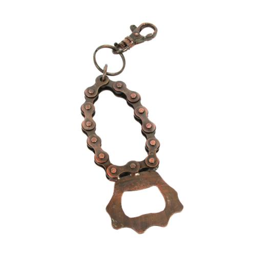 Keyring recycled bike chain bottle opener