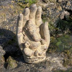 Sandstone Ganesha in hand ornament