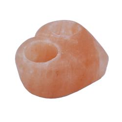 Himalayan salt t-lite holder double, broken heart **