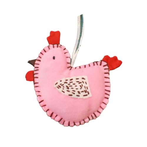 Hanging Hen Decoration Hand Stitched