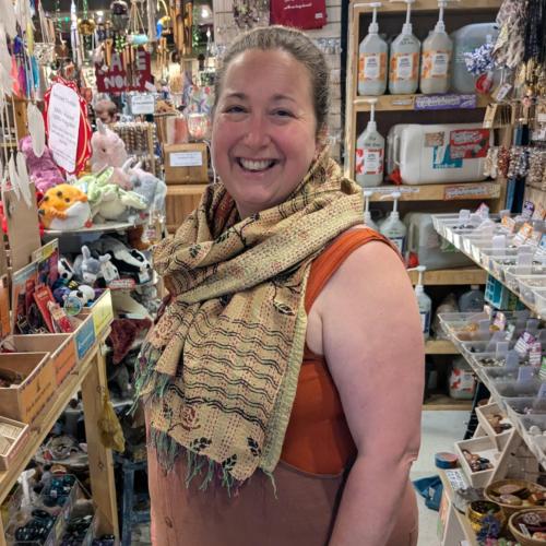 Scarf recycled silk kantha stitch - assorted colours and designs