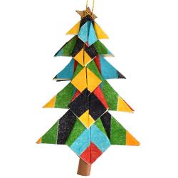 Hanging Christmas Decoration, Rainbow paper tree