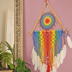 Dreamcatcher in Triangle Rainbow Colours 40cm diameter