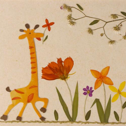 Handmade Card, Giraffe 12x12cm