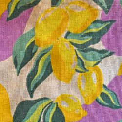 Jute shopping bag, square, Lemons