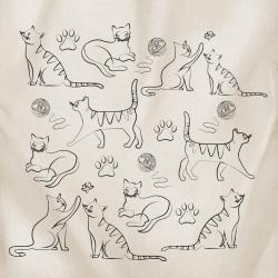 Tote Bag Recycled Cotton Cats 36 x 40cm