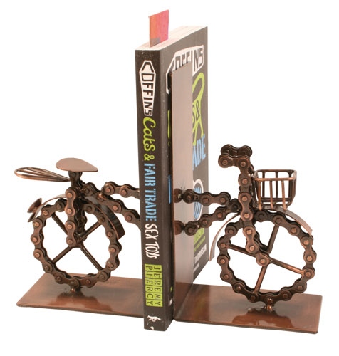 Bike chain bookends bicycle