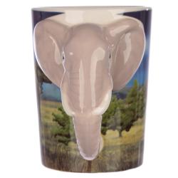 Ceramic Mug with Elephant Shaped Handle