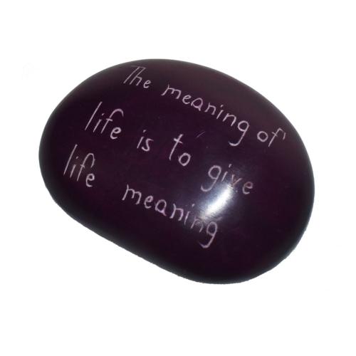 Paperweight, Palewa stone - The meaning of life is to give life meaning
