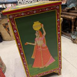Hand Painted Wooden Cabinet With Drawer 50 x 71 x 37cm