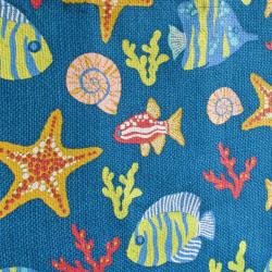 Jute shopping bag, Ocean Fish 30x30cm