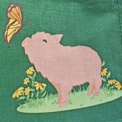 Jute shopping bag, Piglet 30x30cm