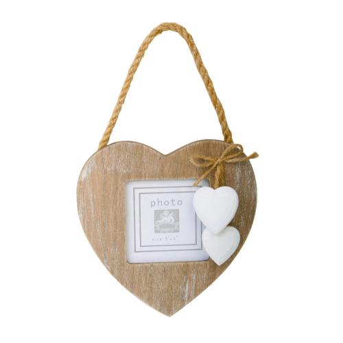 Hanging heart frame with 2 white hearts **