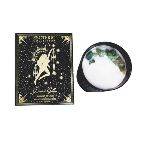 Candle with Gemstone Esoteric Divine Goddess, Jasmine and Oud 200g