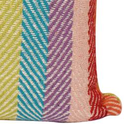 Cushion Cover Soft Recycled Material Multi Coloured Stripes 40x40cm