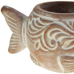 Terracotta planter fish 12x7x9cm