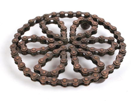 Trivet recycled bike chain